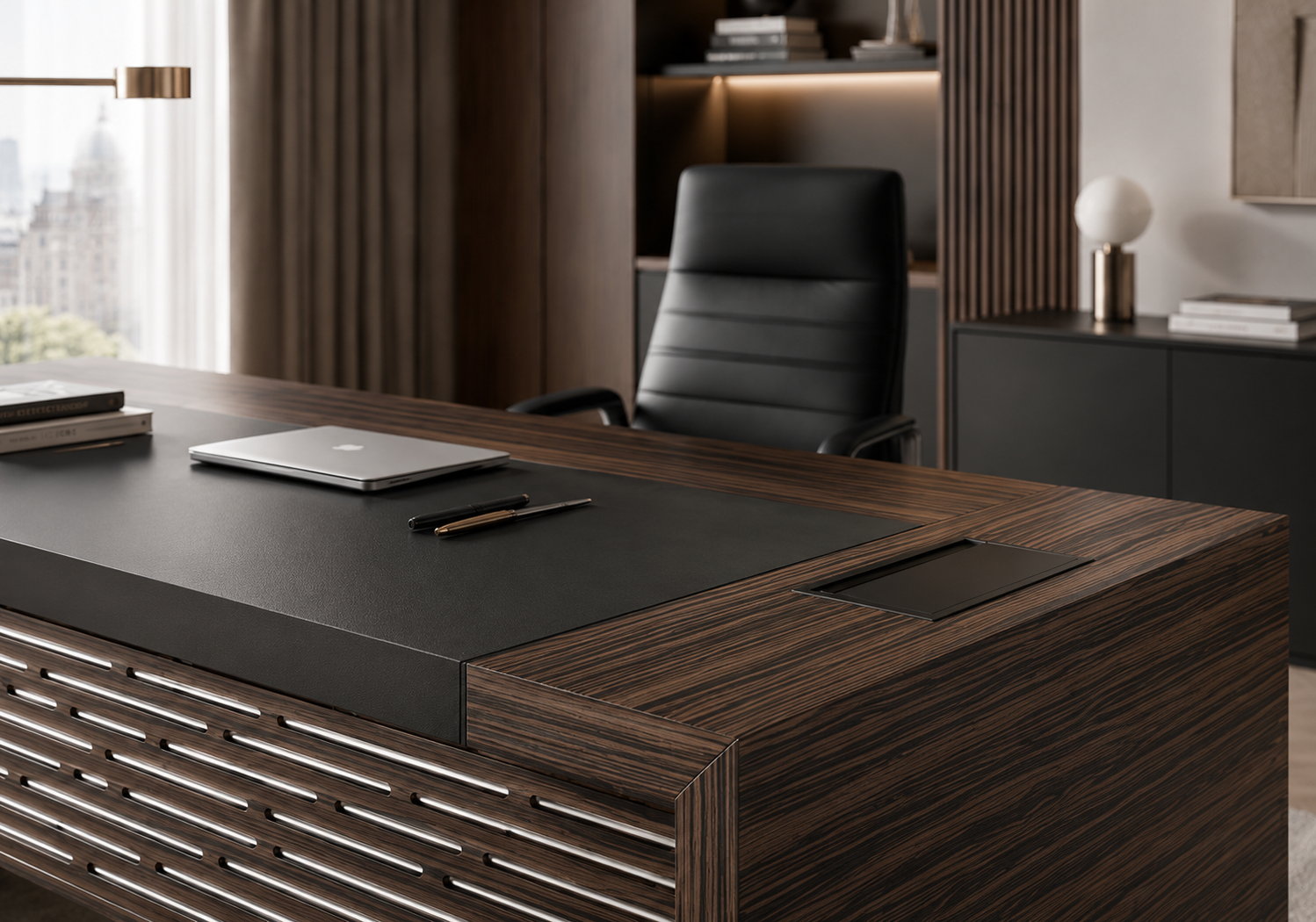 Collezione 510 scrivania direzionale in legno impiallacciato